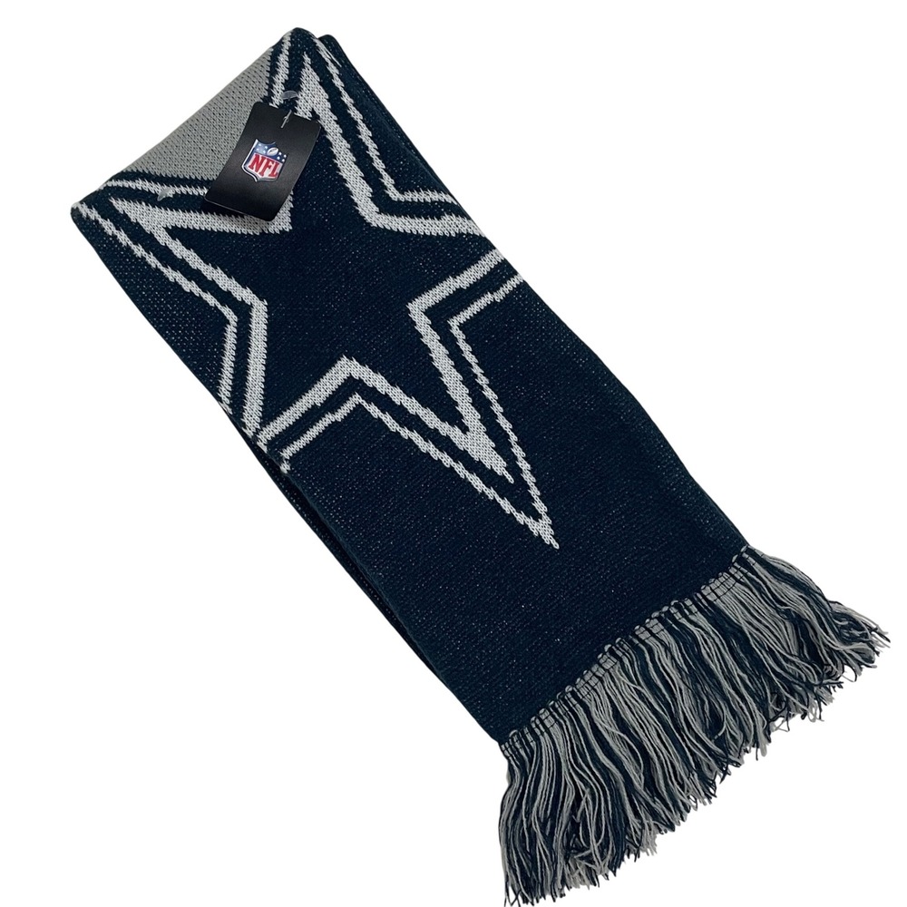 Dallas Cowboys NFL Knit Scarf Navy‎ Blue Grey Americas Team Star Logo NWT